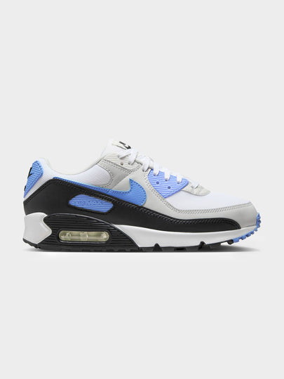 Womens Nike Air Max 90 In White/Blue & Black