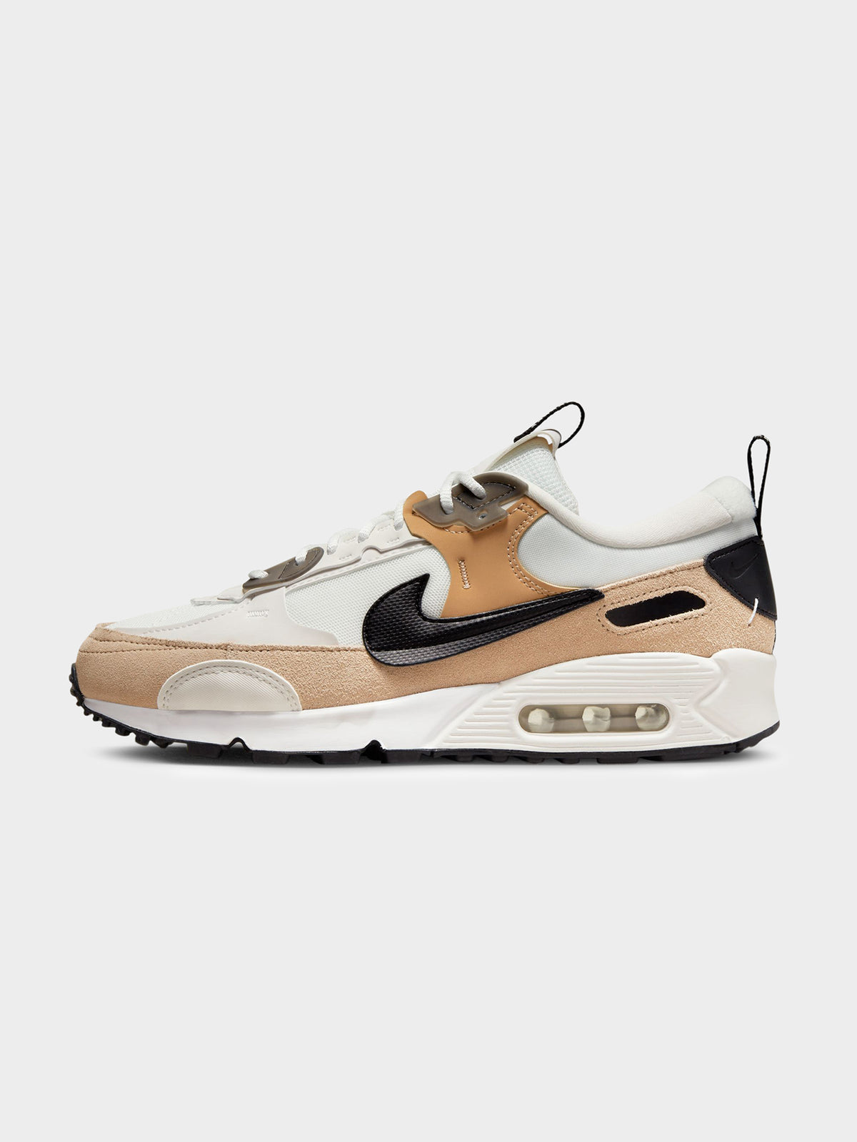 Nike Womens Air Max 90 Futura Sneakers in Phantom Black, Hemp & Sanddrift | Phantom/Black-Hemp-Sanddrift