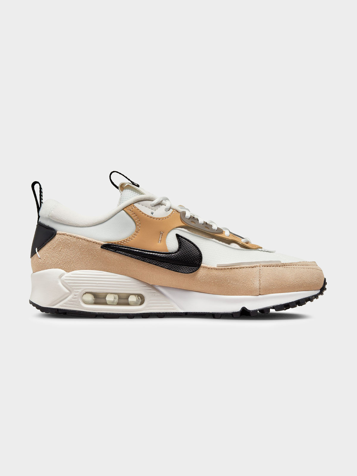 Nike Womens Air Max 90 Futura Sneakers in Phantom Black, Hemp & Sanddrift | Phantom/Black-Hemp-Sanddrift