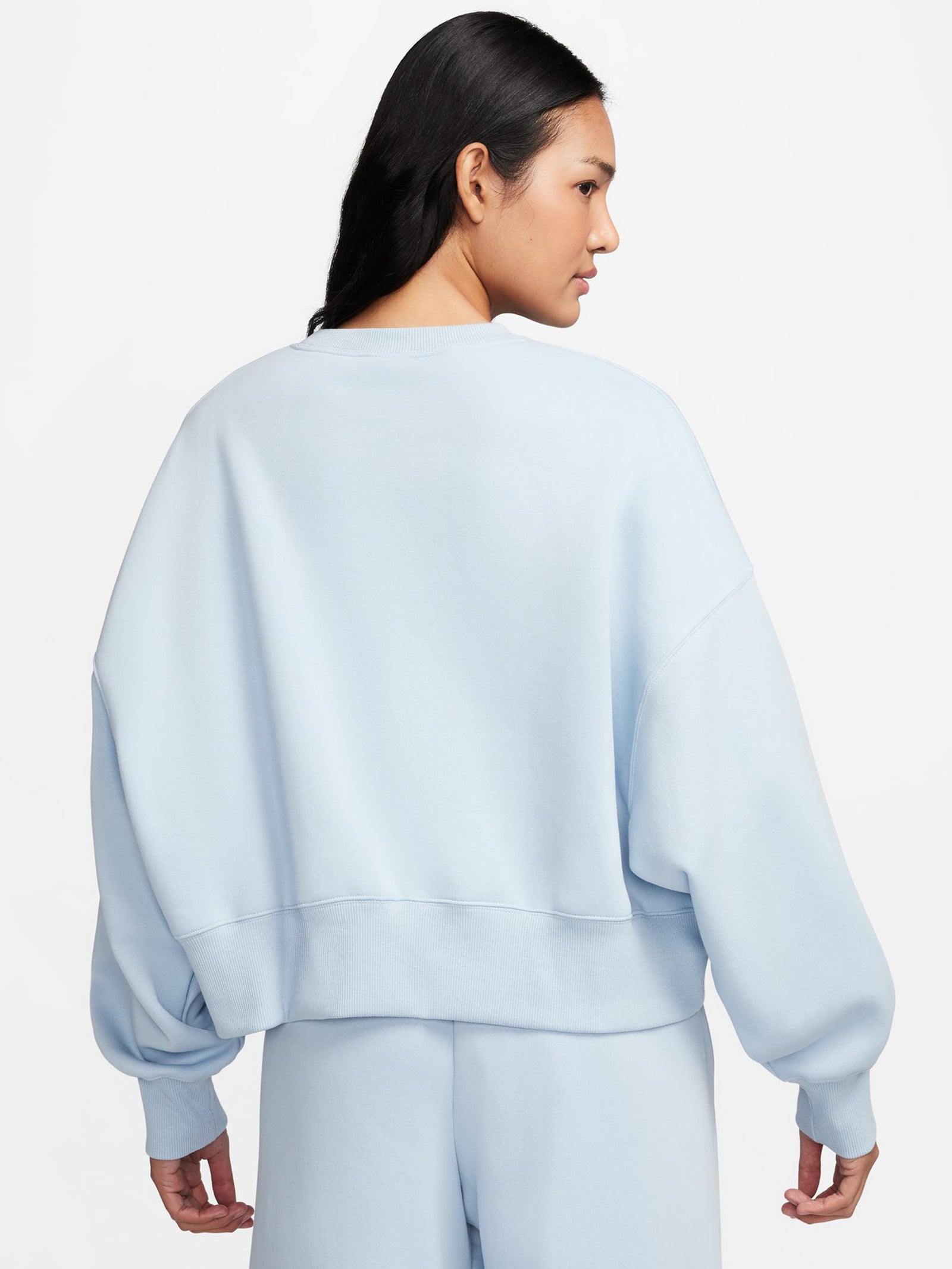 Phoenix Fleece Oversized Crew Jumper in Light Armory Blue | Glue Store