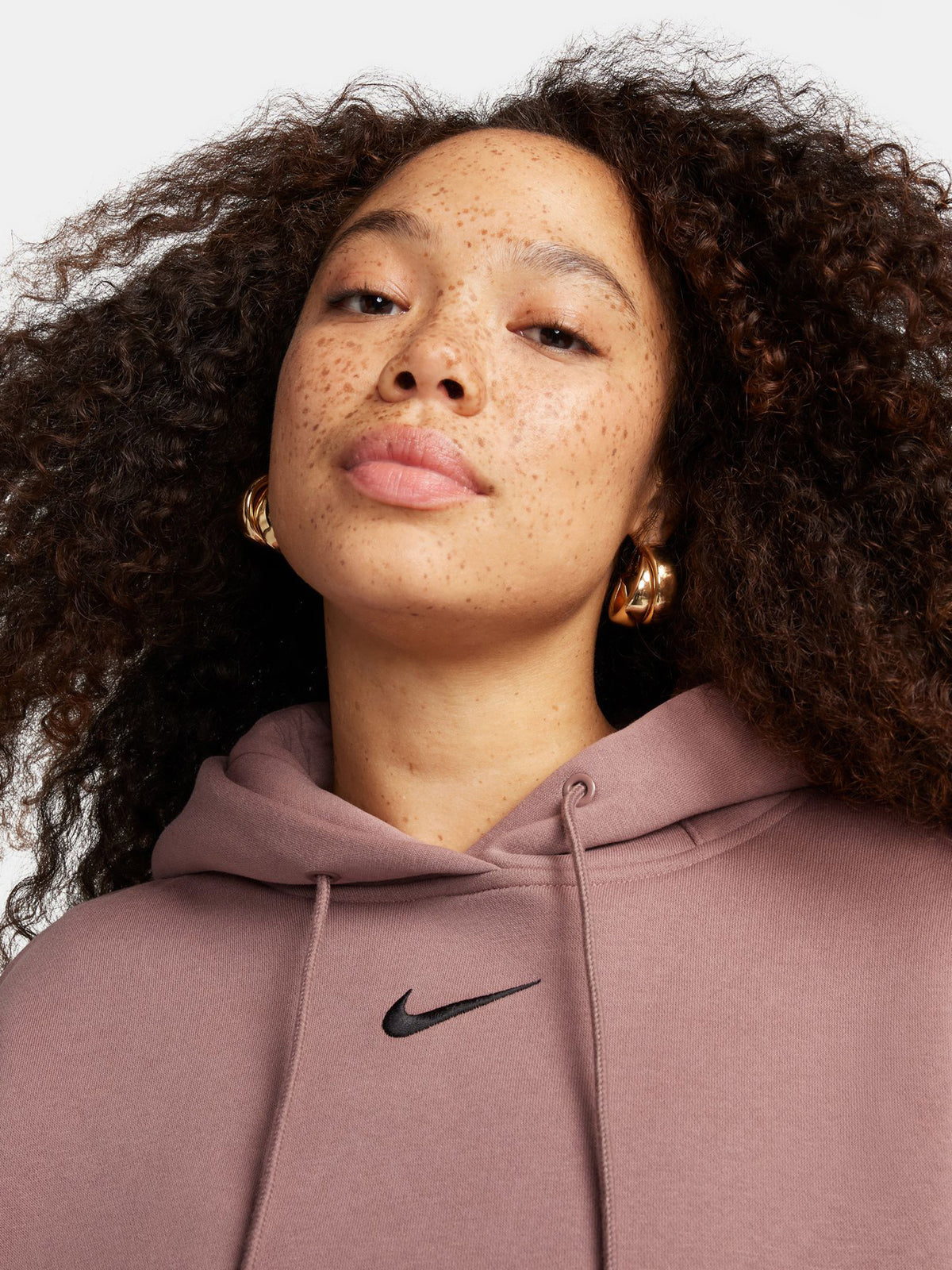 Nike Phoenix Fleece OS Hoodie | Smokey Mauve/Black