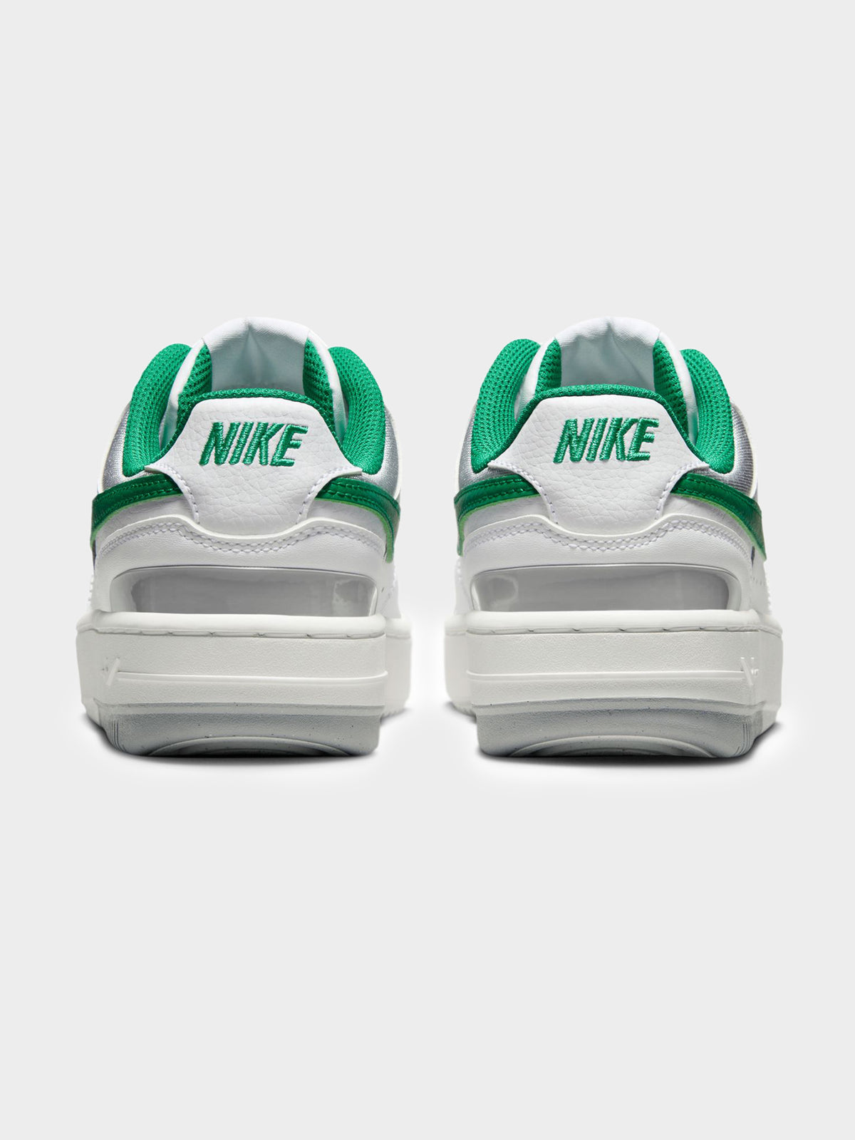 Nike Womens Gamma Force Sneakers in White & Malachite-Lt Smoke Grey | White/Malachite-Lt Smoke Grey