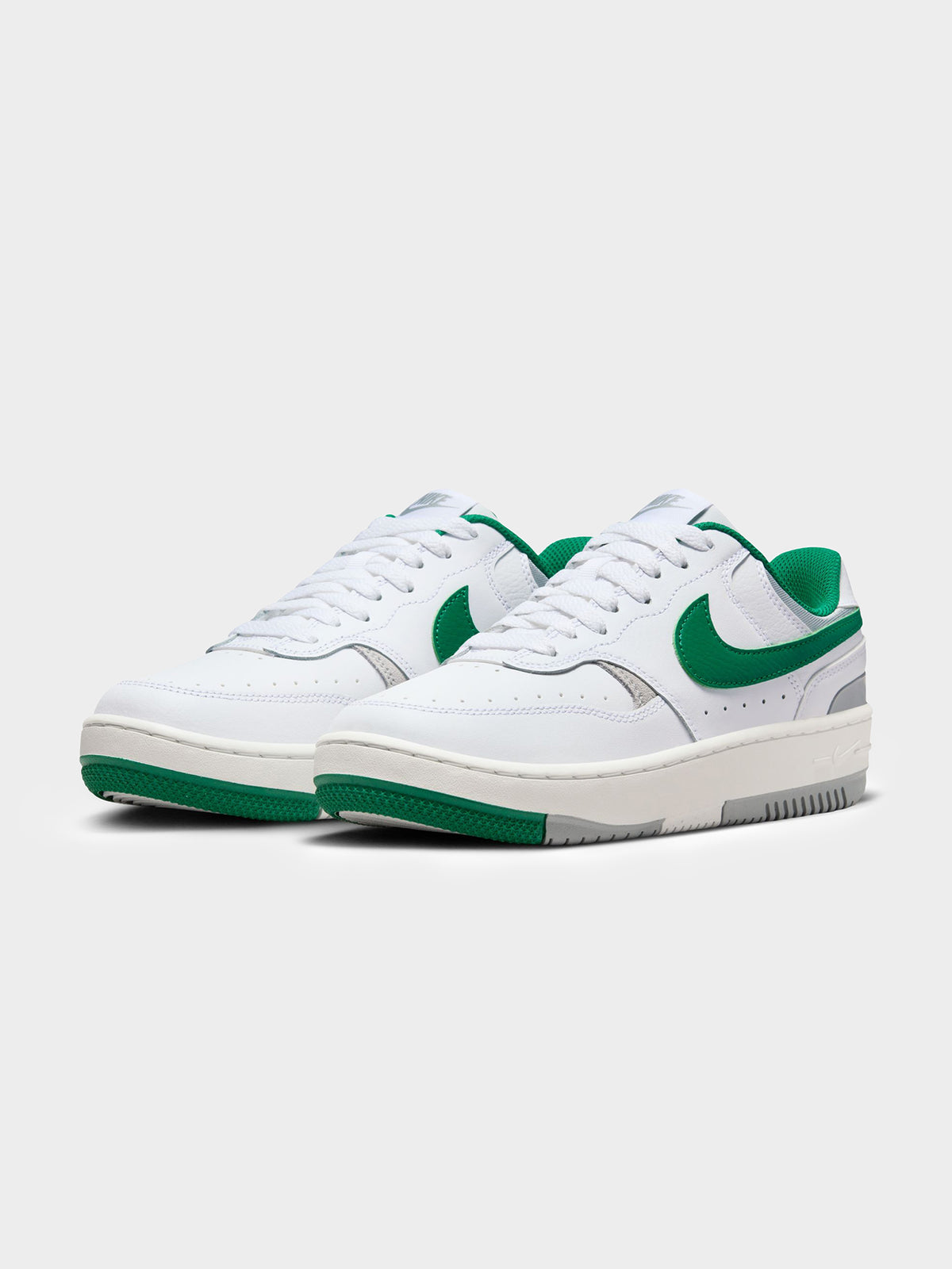 Nike Womens Gamma Force Sneakers in White & Malachite-Lt Smoke Grey | White/Malachite-Lt Smoke Grey