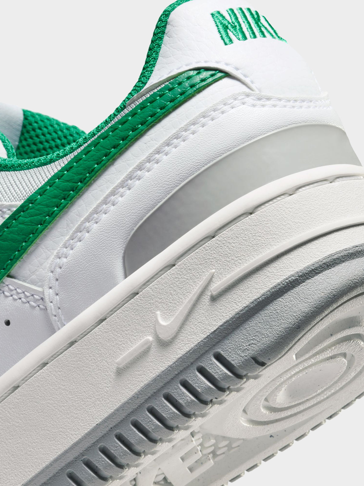 Nike Womens Gamma Force Sneakers in White & Malachite-Lt Smoke Grey | White/Malachite-Lt Smoke Grey