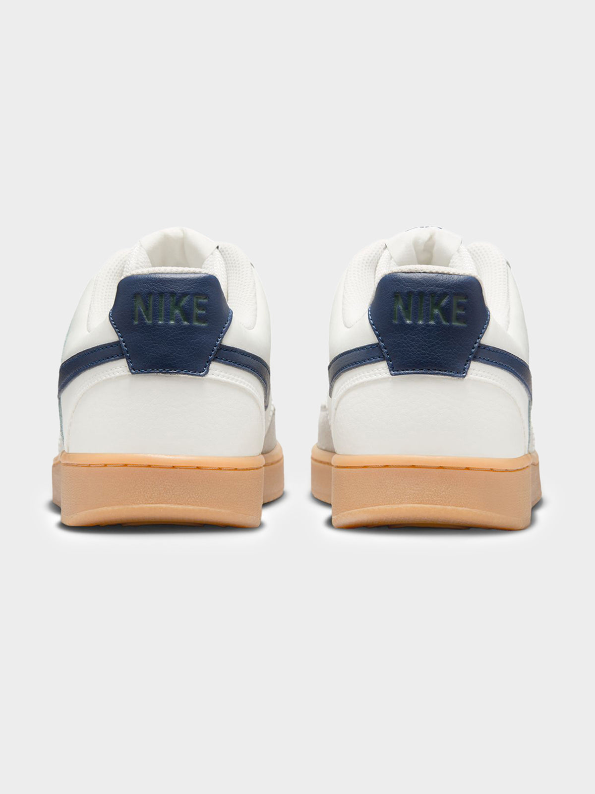 Nike Mens Court Vision Low Sneakers | Midnight Navy-Gum Light Brown