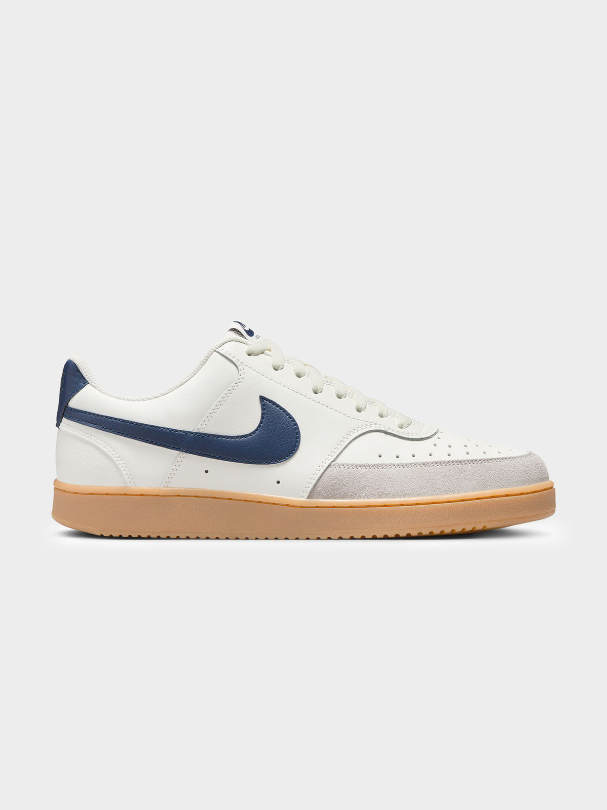 Nike Mens Court Vision Low Sneakers | Midnight Navy-Gum Light Brown