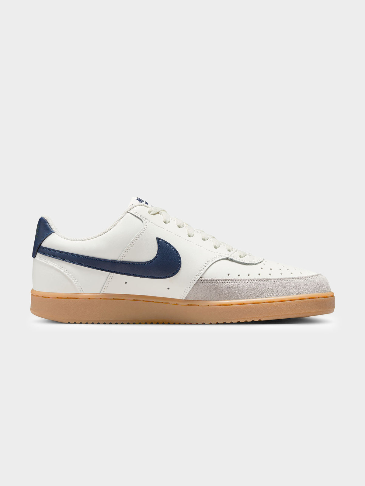 Nike Mens Court Vision Low Sneakers | Midnight Navy-Gum Light Brown