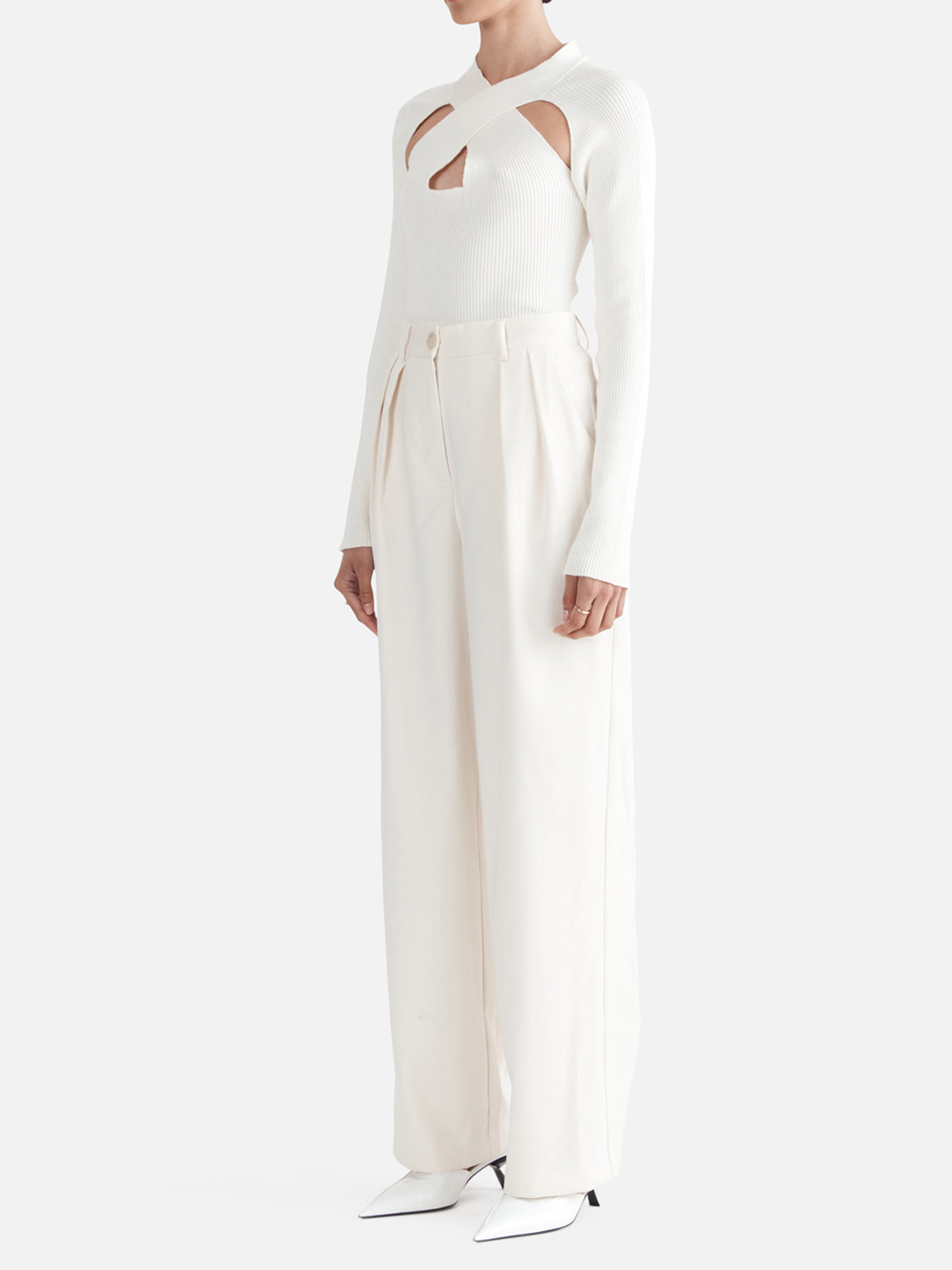 Millie Wide Leg Pants in Vintage White