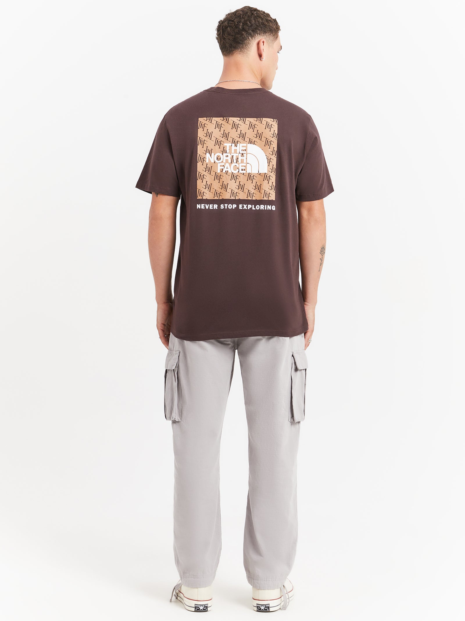 Box Logo NSE T-Shirt in Coal Brown Monogram