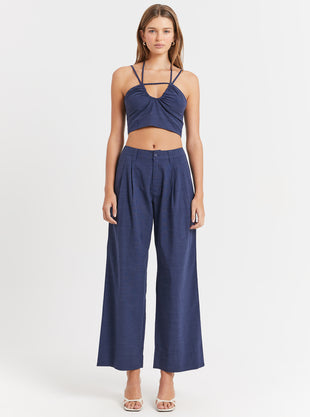 Valerie Low Rise Pants in Indigo