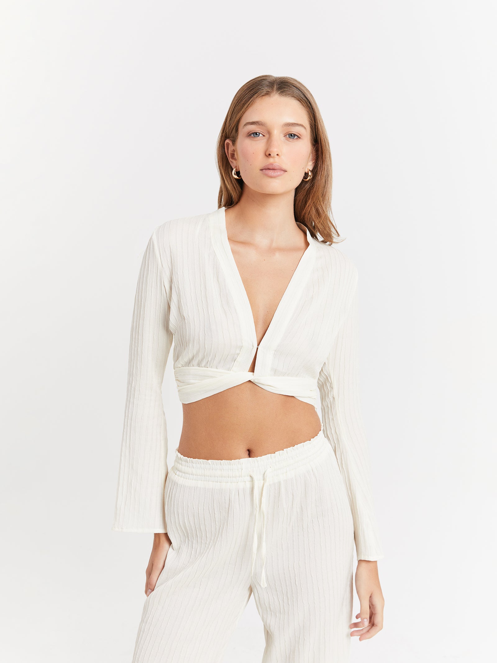 Sorcha Long Sleeve Top in Off White