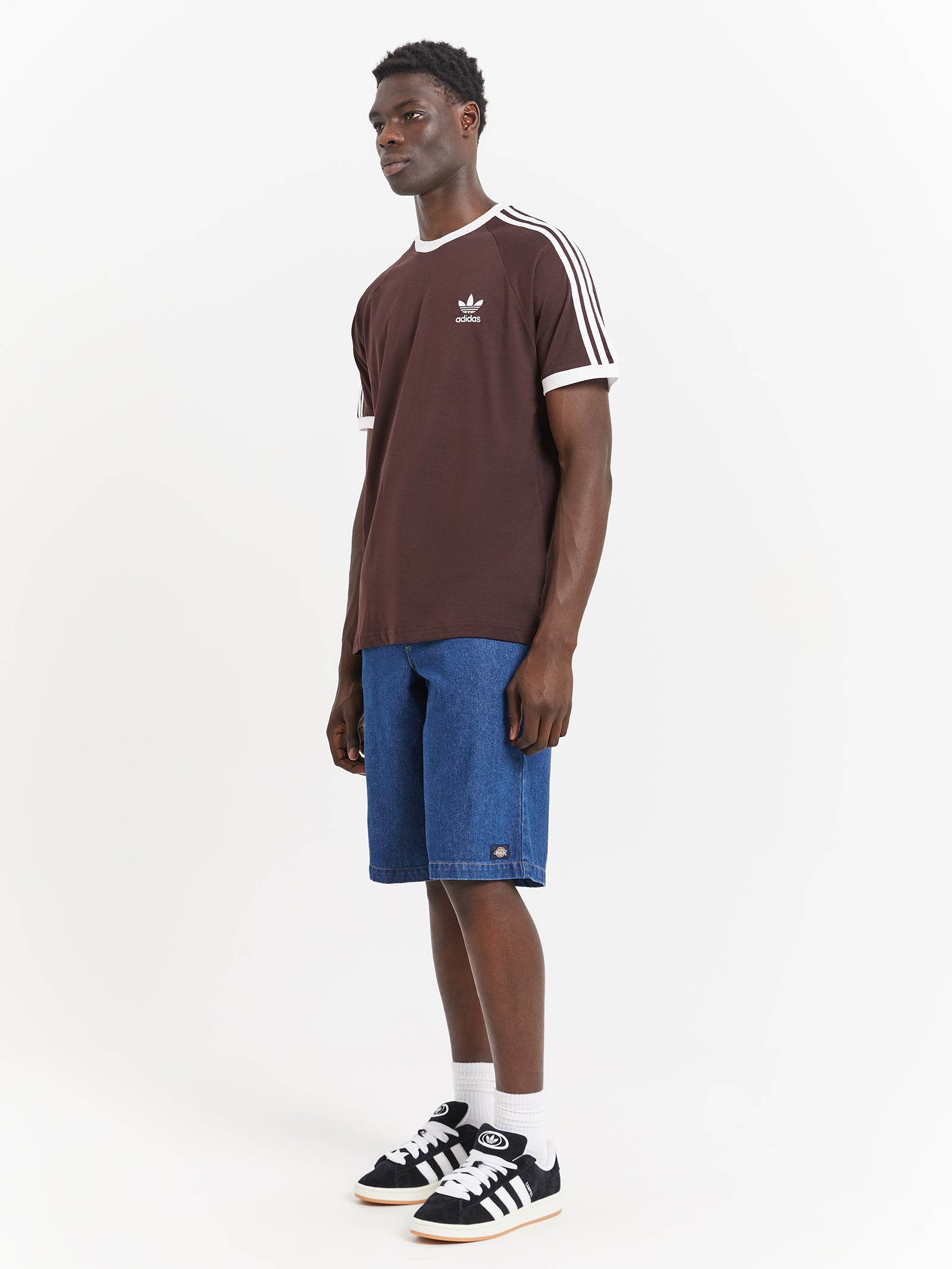 Adicolor Classics 3-Stripes T-Shirt in Shadow Brown