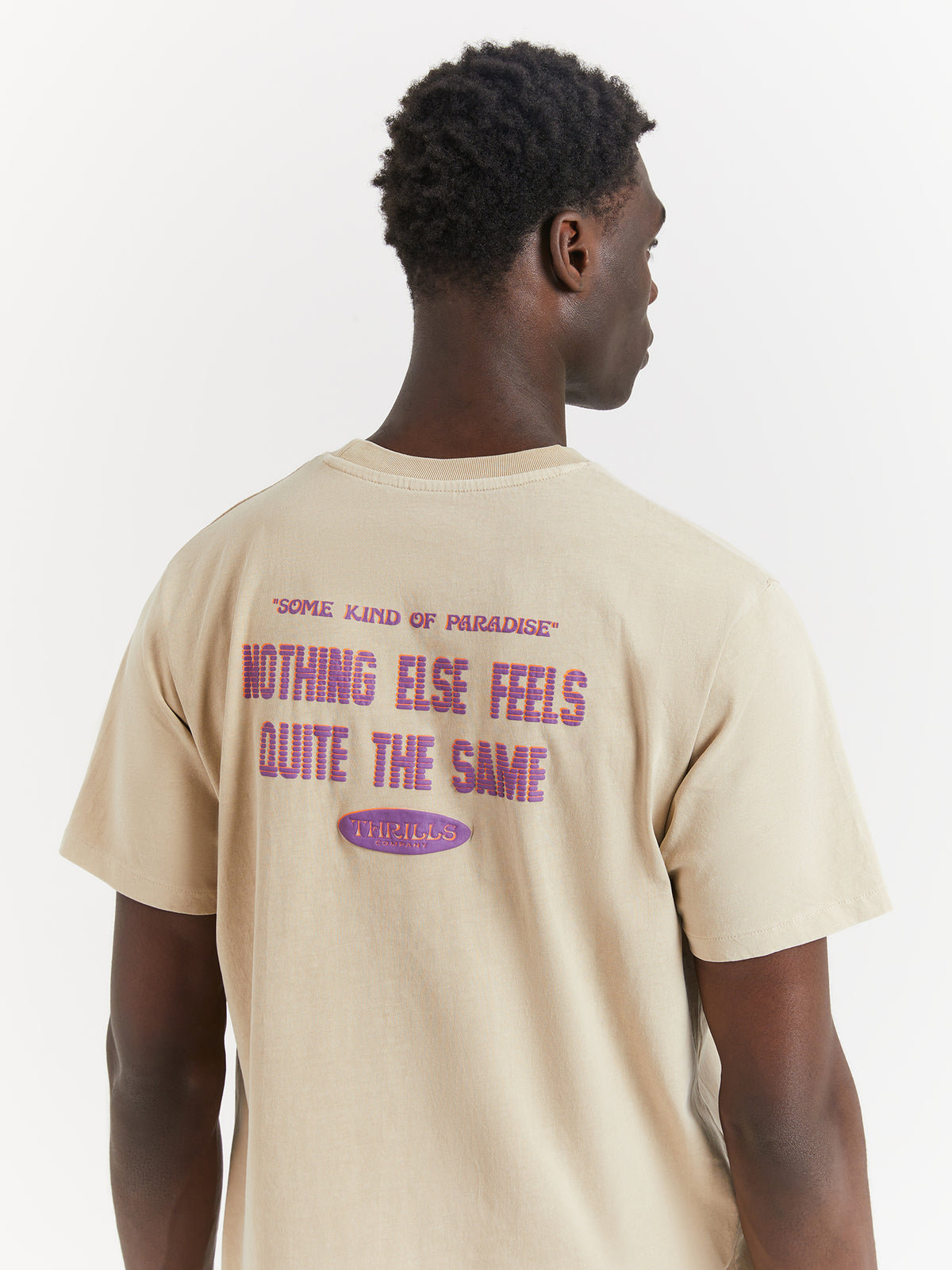 Thrills Hear No See No Merch Fit T-Shirt in Sandstone | Sandstone