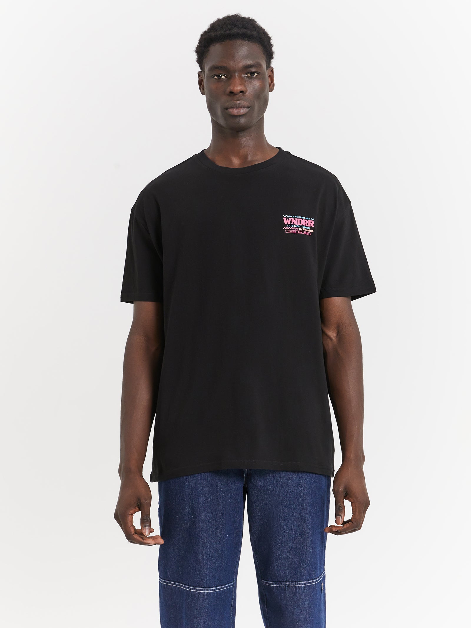 Wndrr Finest Slice Box Fit T-Shirt in Black Black | Glue Store