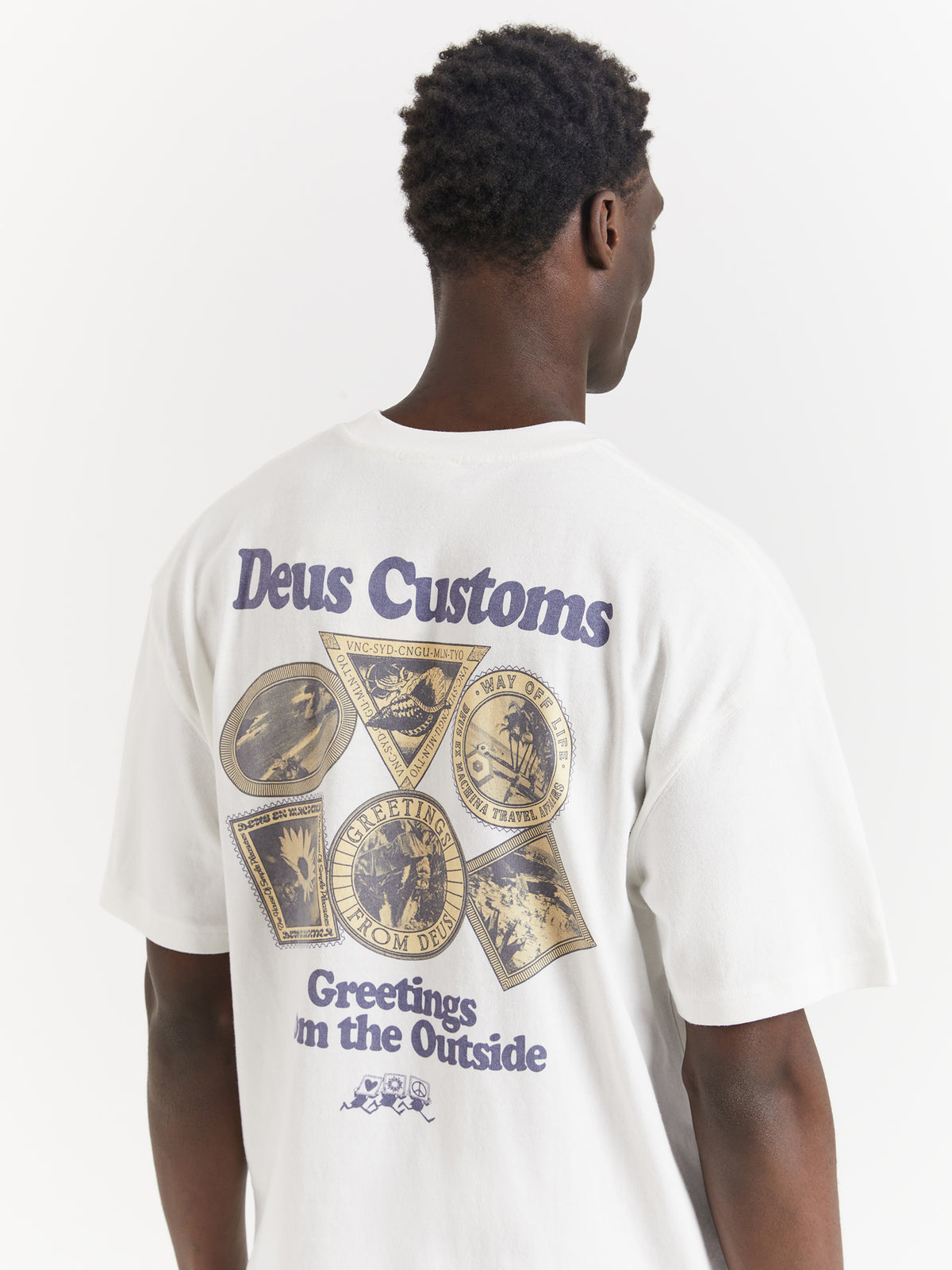 Deus Greetings T-Shirt in Vintage White | Vintage White