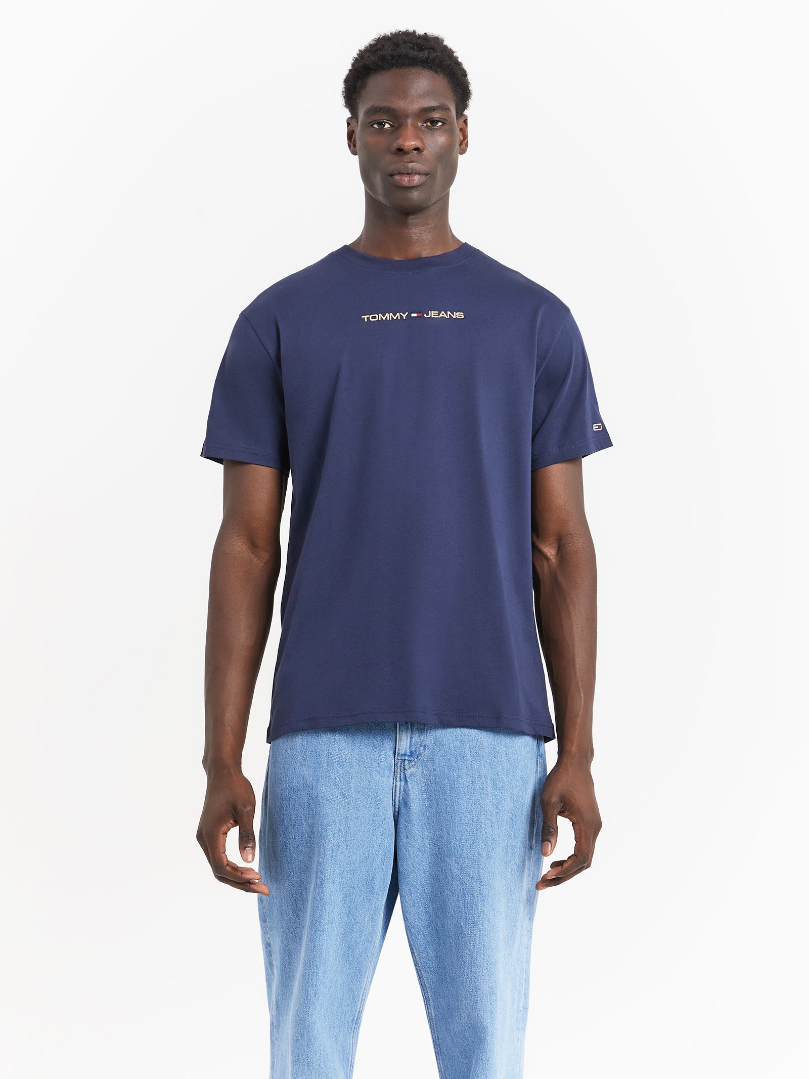 Classic Gold Linear T-Shirt in Twilight Navy | Glue Store