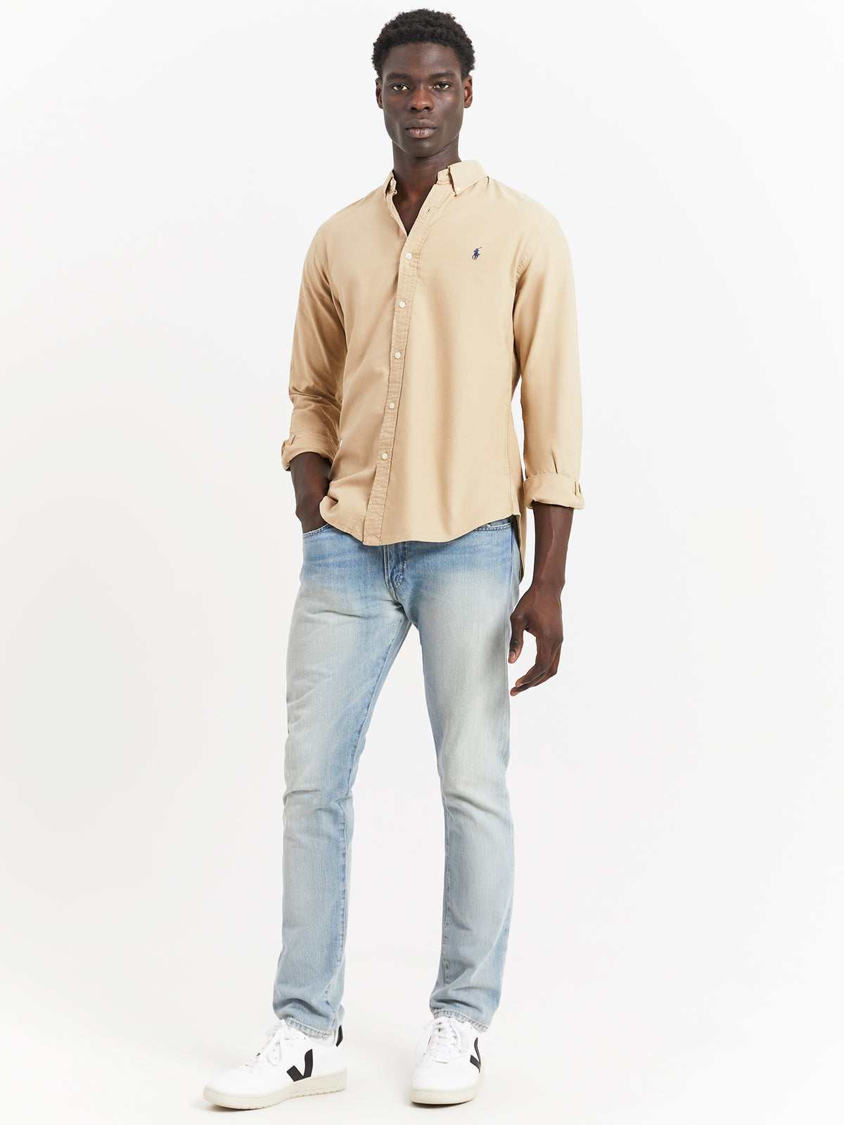 Polo Ralph Lauren 40/1 GD Oxford Shirt in Surrey Tan | Surrey Tan