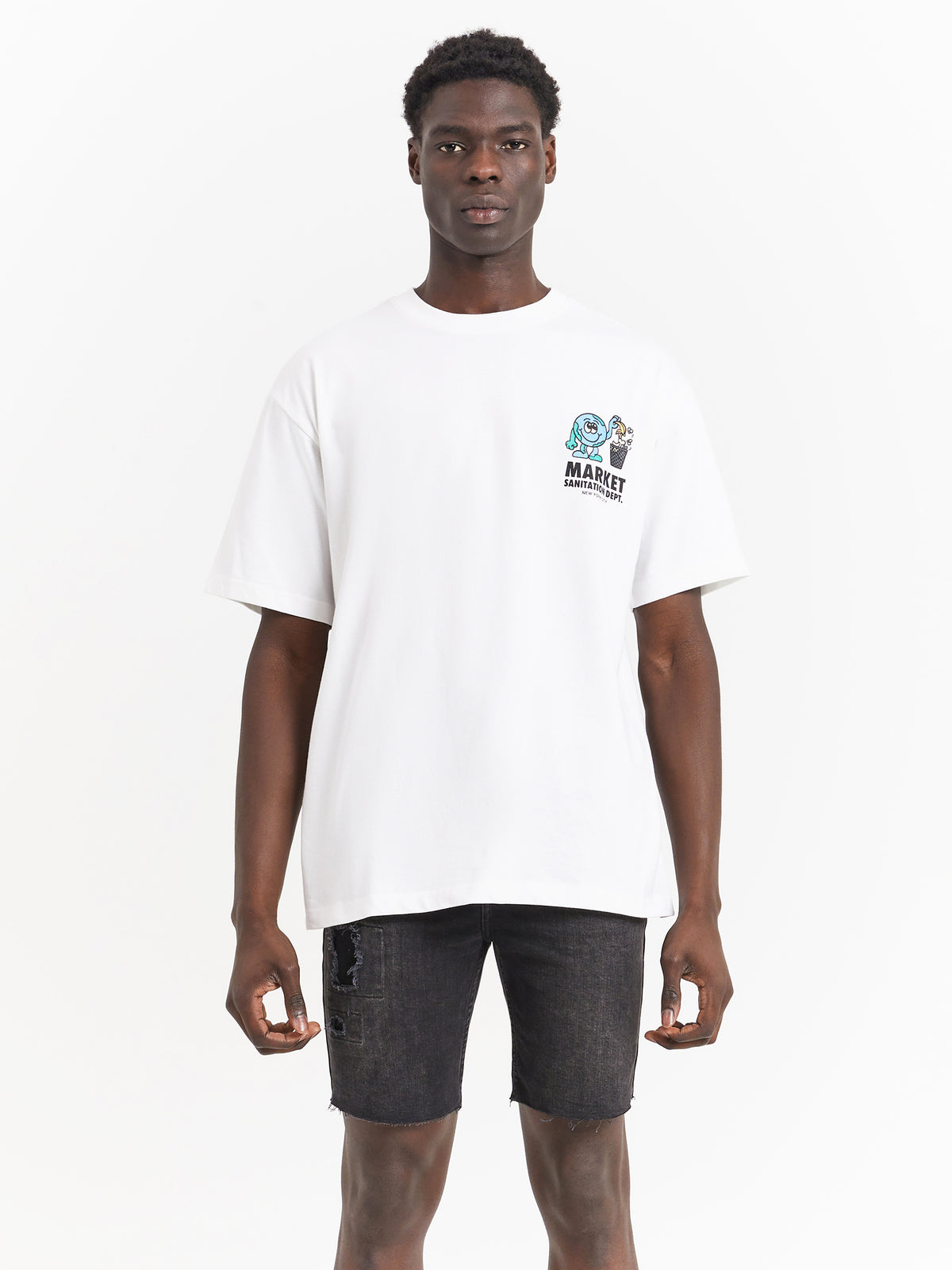 Market Sanitation Dept T-Shirt in White | White