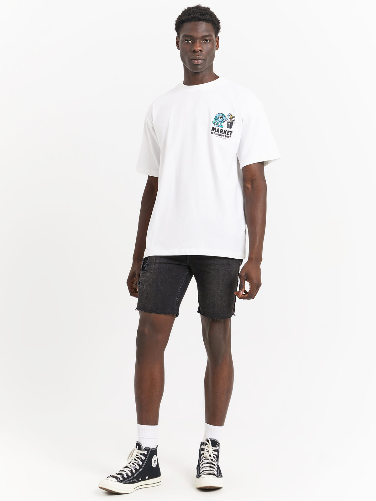 Market Sanitation Dept T-Shirt in White | White