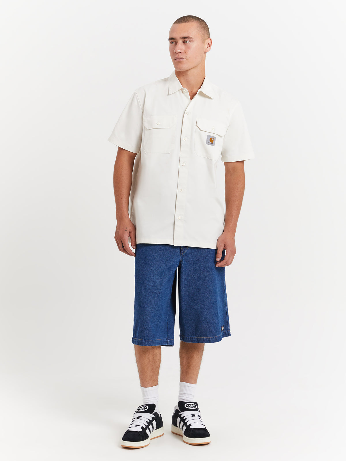 Carhartt Wip Short Sleeve Master Shirt in Wax White | Wax