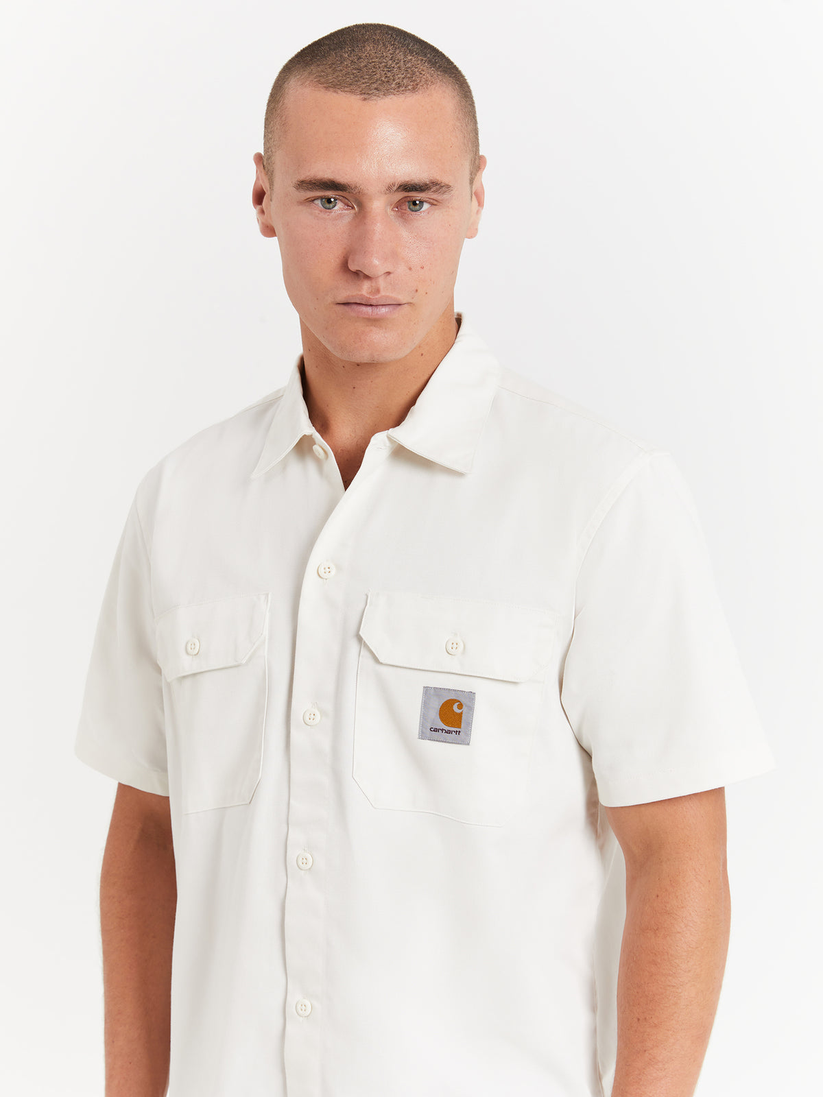 Carhartt Wip Short Sleeve Master Shirt in Wax White | Wax