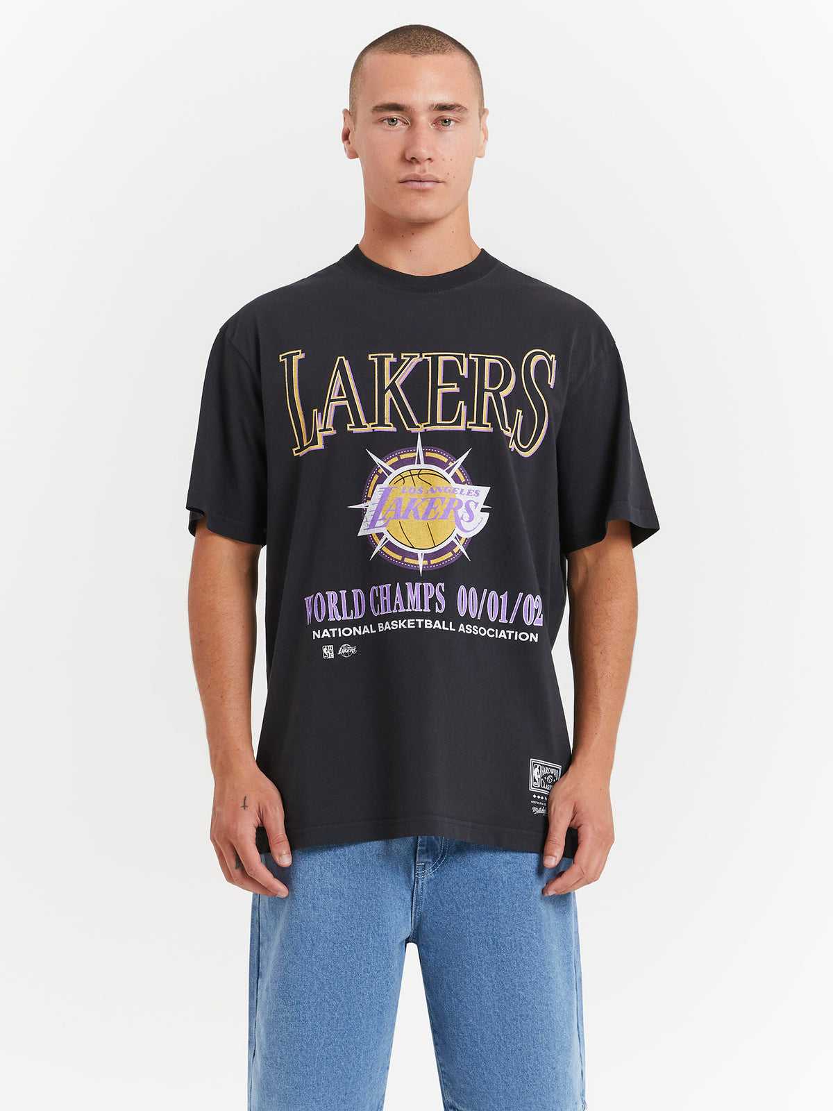 Mitchell & Ness Champs Band T-Shirt in Faded Black | Faded Black