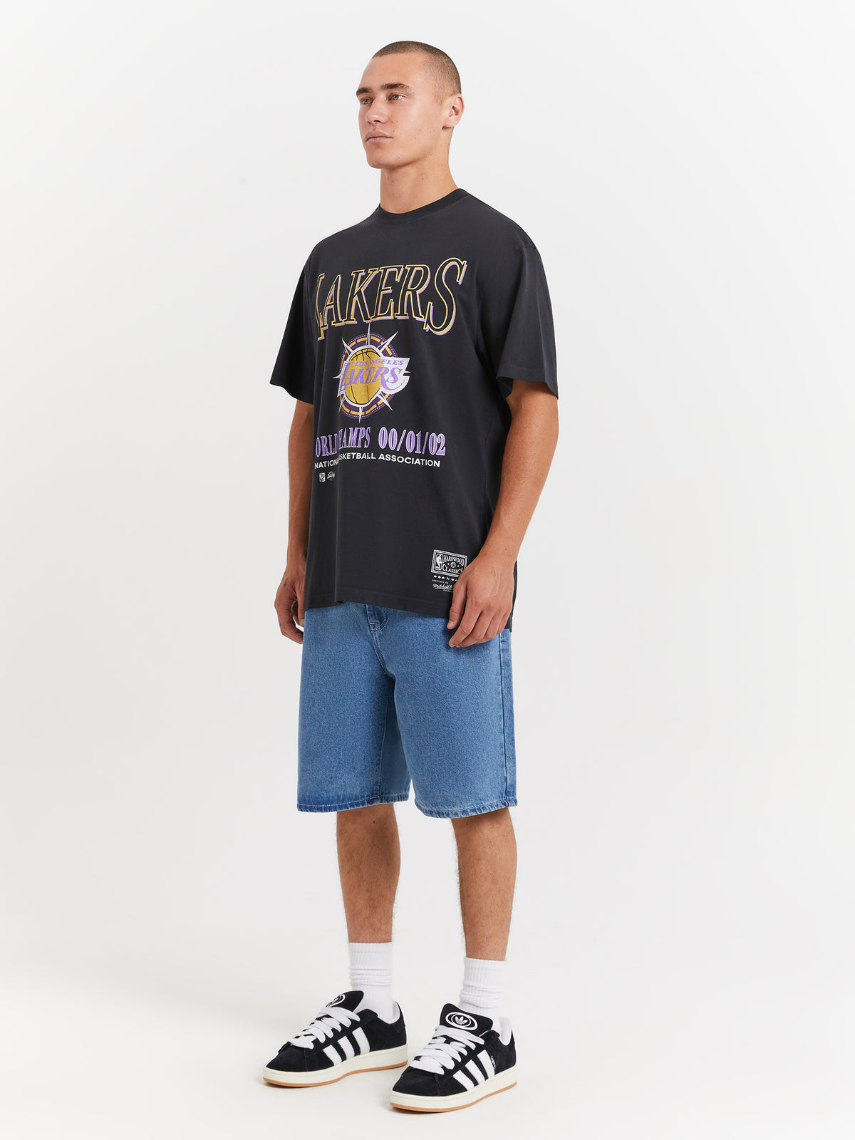 Mitchell & Ness Champs Band T-Shirt in Faded Black | Faded Black