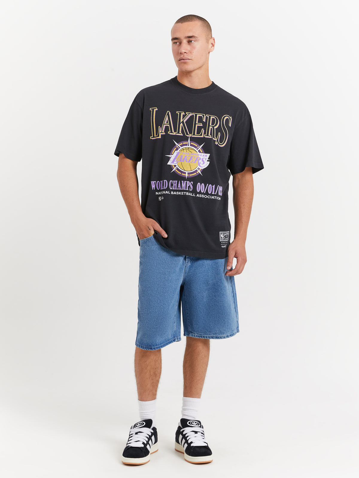 Mitchell & Ness Champs Band T-Shirt in Faded Black | Faded Black