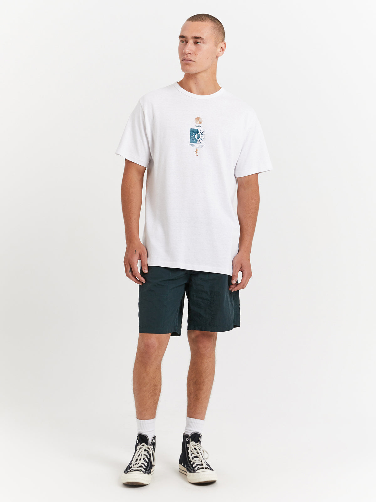 Thrills Hemp Existencial Merch Fit T-Shirt in Lucent White | Lucent White