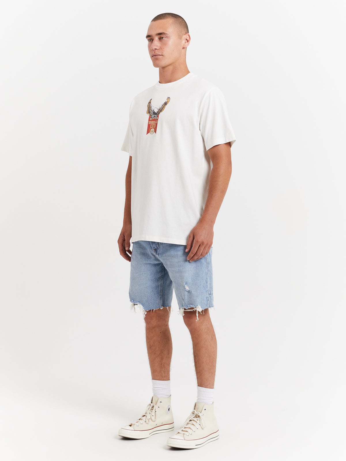 Thrills All For One Merch Fit T-Shirt in Dirty White | Dirty White