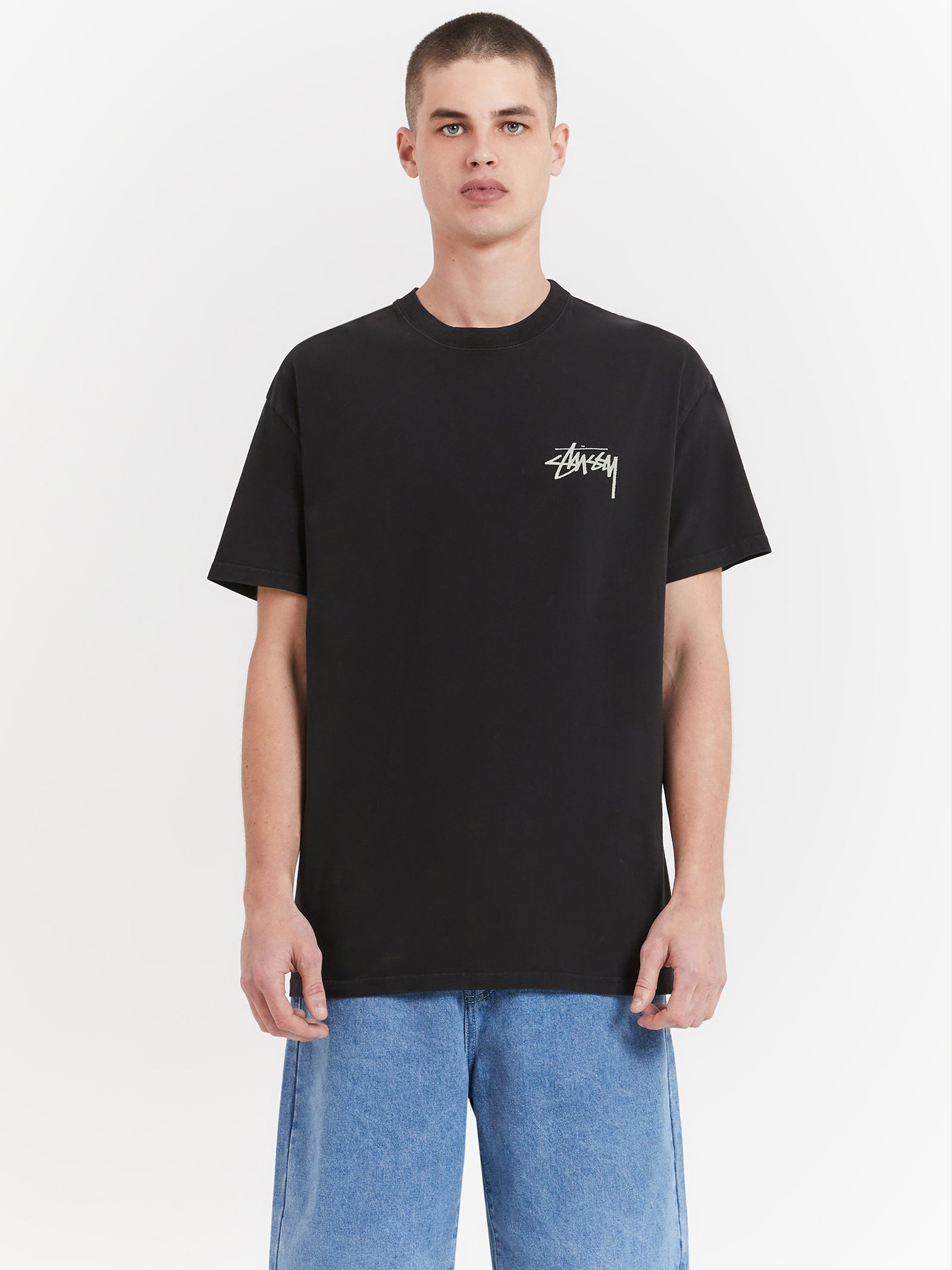 Stussy Rabbit Hole Heavyweight T-Shirt in Pigment Black | Glue Store