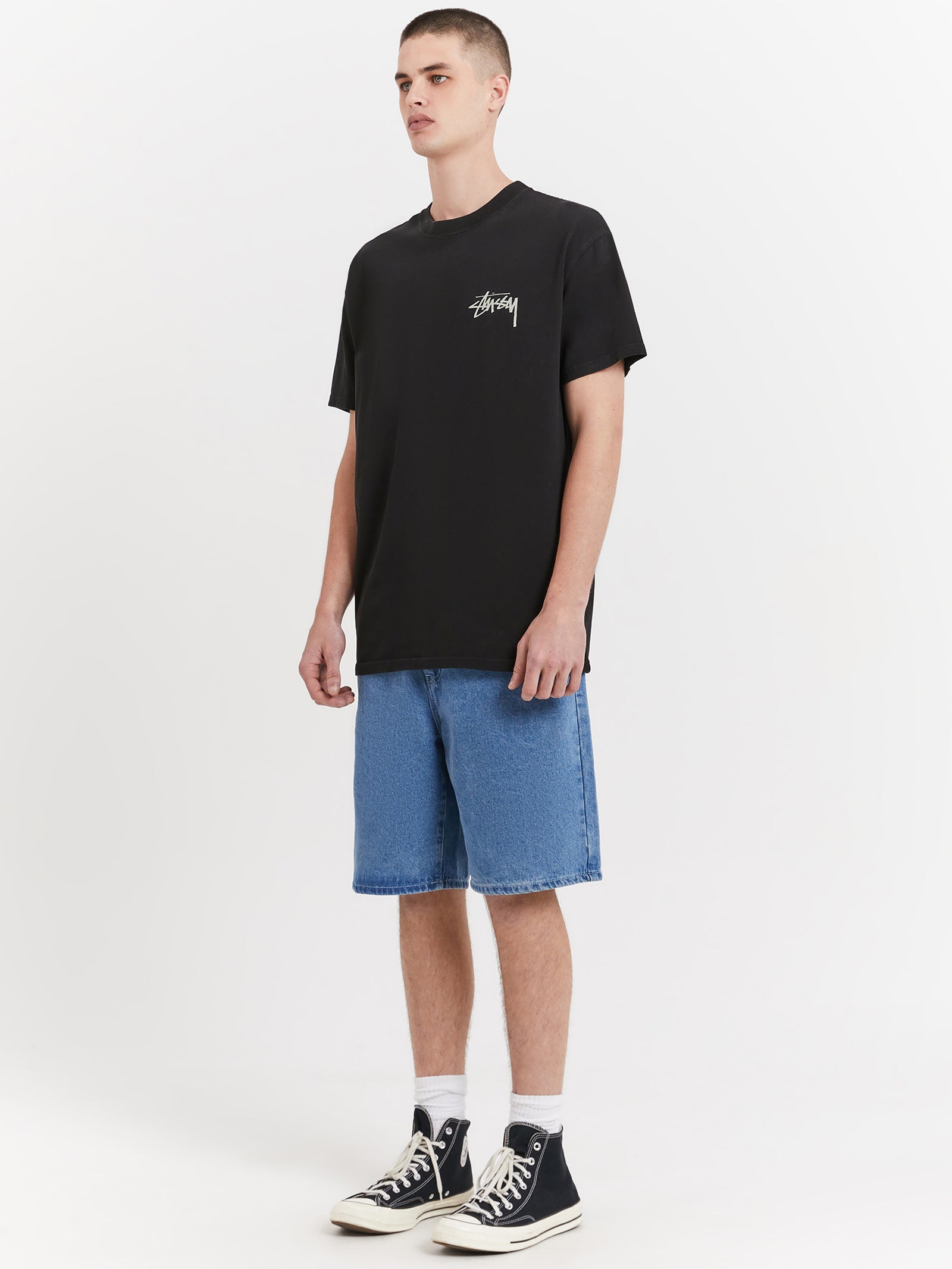 Stussy Rabbit Hole Heavyweight T-Shirt in Pigment Black | Glue Store