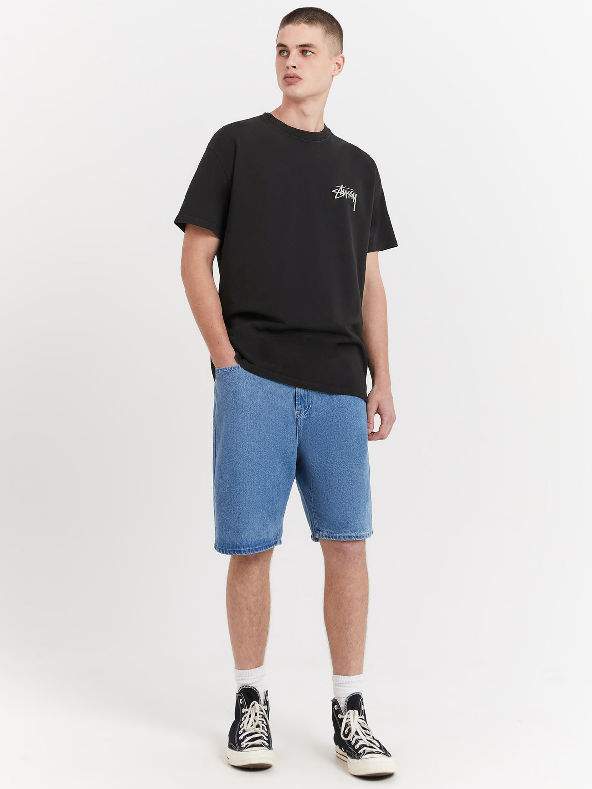 Stussy Rabbit Hole Heavyweight T-Shirt in Pigment Black | Pigment Black