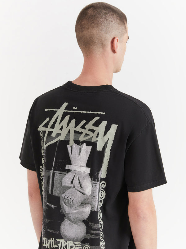 Stussy Rabbit Hole Heavyweight T-Shirt in Pigment Black | Glue Store