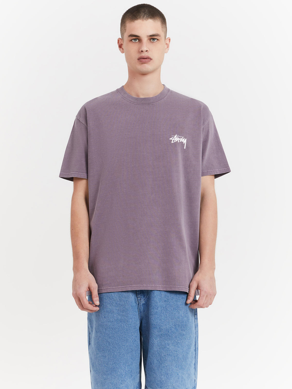 Stussy Great Future Heavyweight T-Shirt in Pigment Mauve | Pigment Mauve