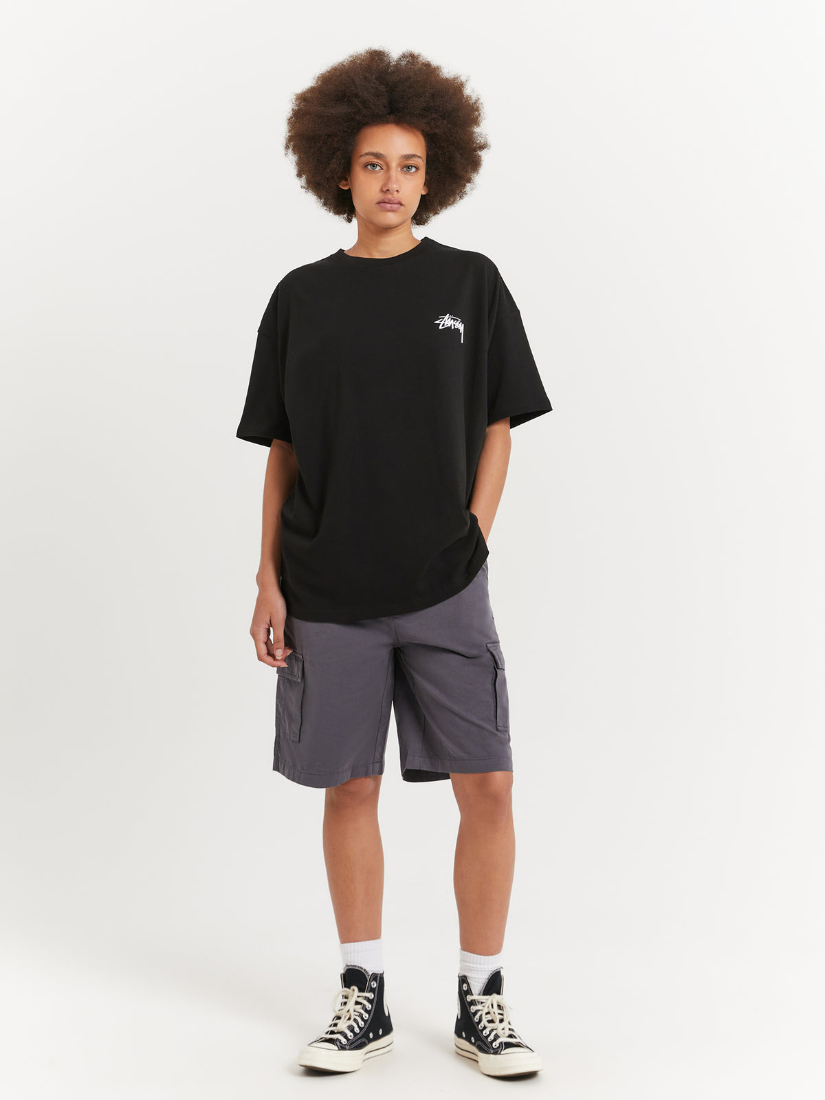 Stussy Pair Of Dice Heavyweight Relaxed T-Shirt in Black | Black