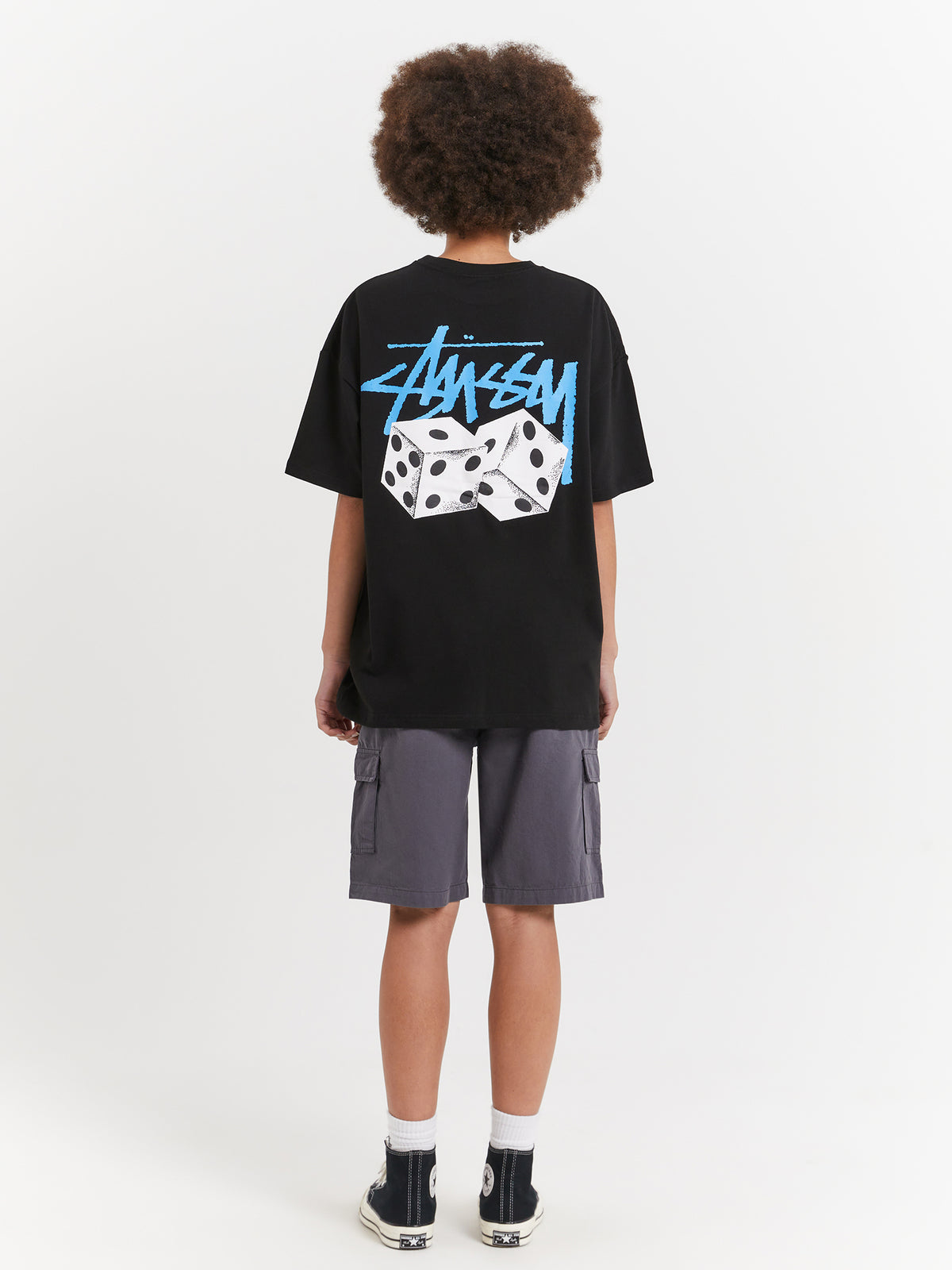 Stussy Pair Of Dice Heavyweight Relaxed T-Shirt in Black | Black