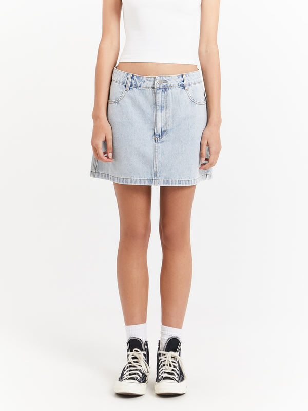 Stussy Workwear Denim Mini Skirt in Light Blue Light blue | Glue Store