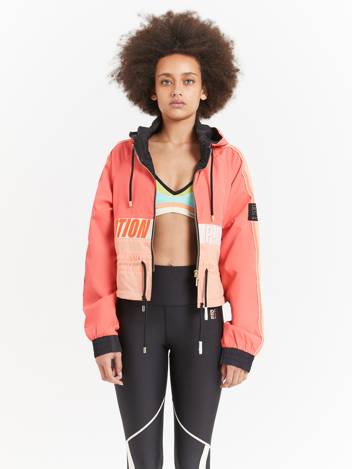 Pe Nation Cropped Man Down Jacket in Diva Pink | Pink