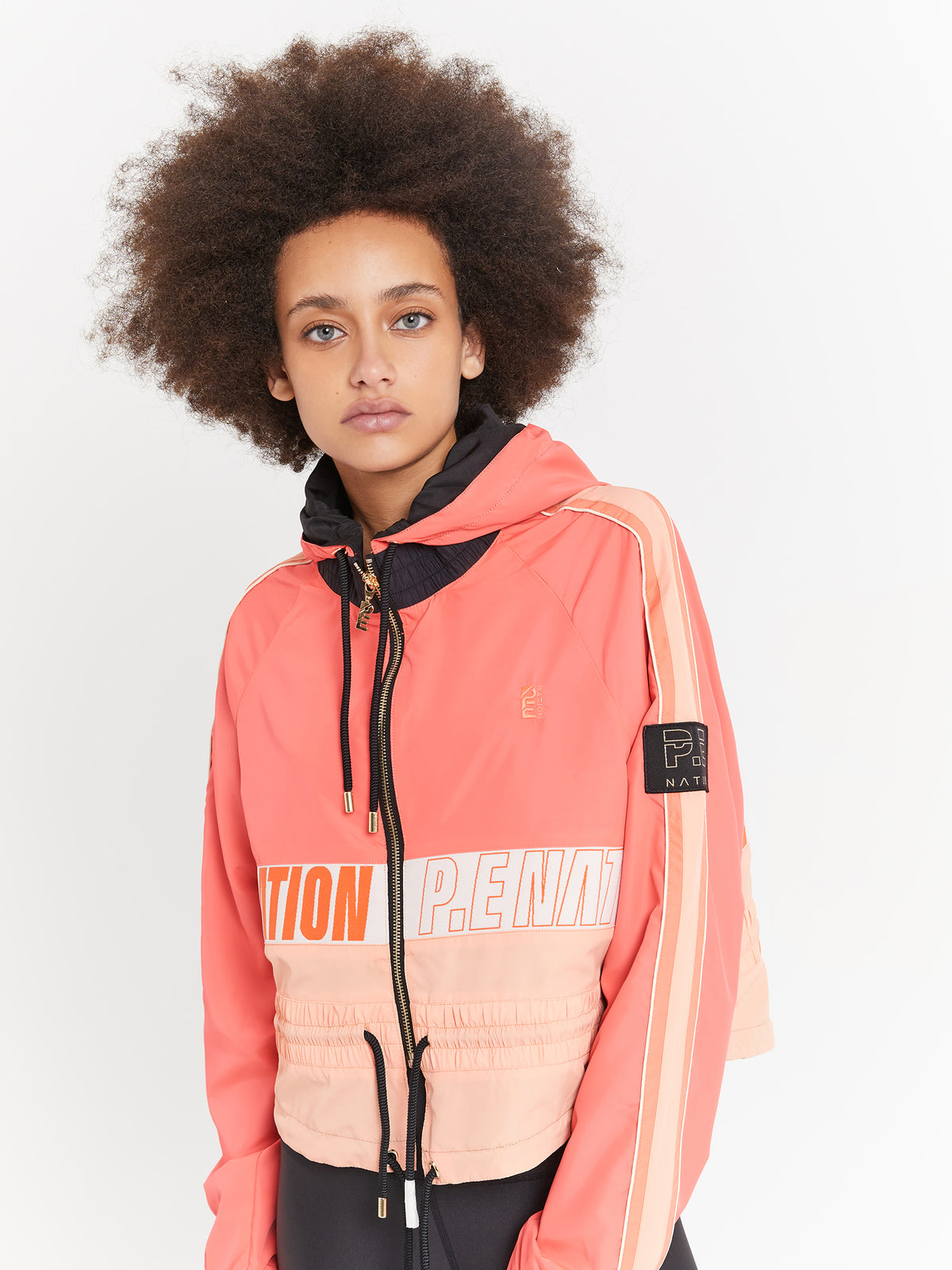 Pe Nation Cropped Man Down Jacket in Diva Pink | Pink