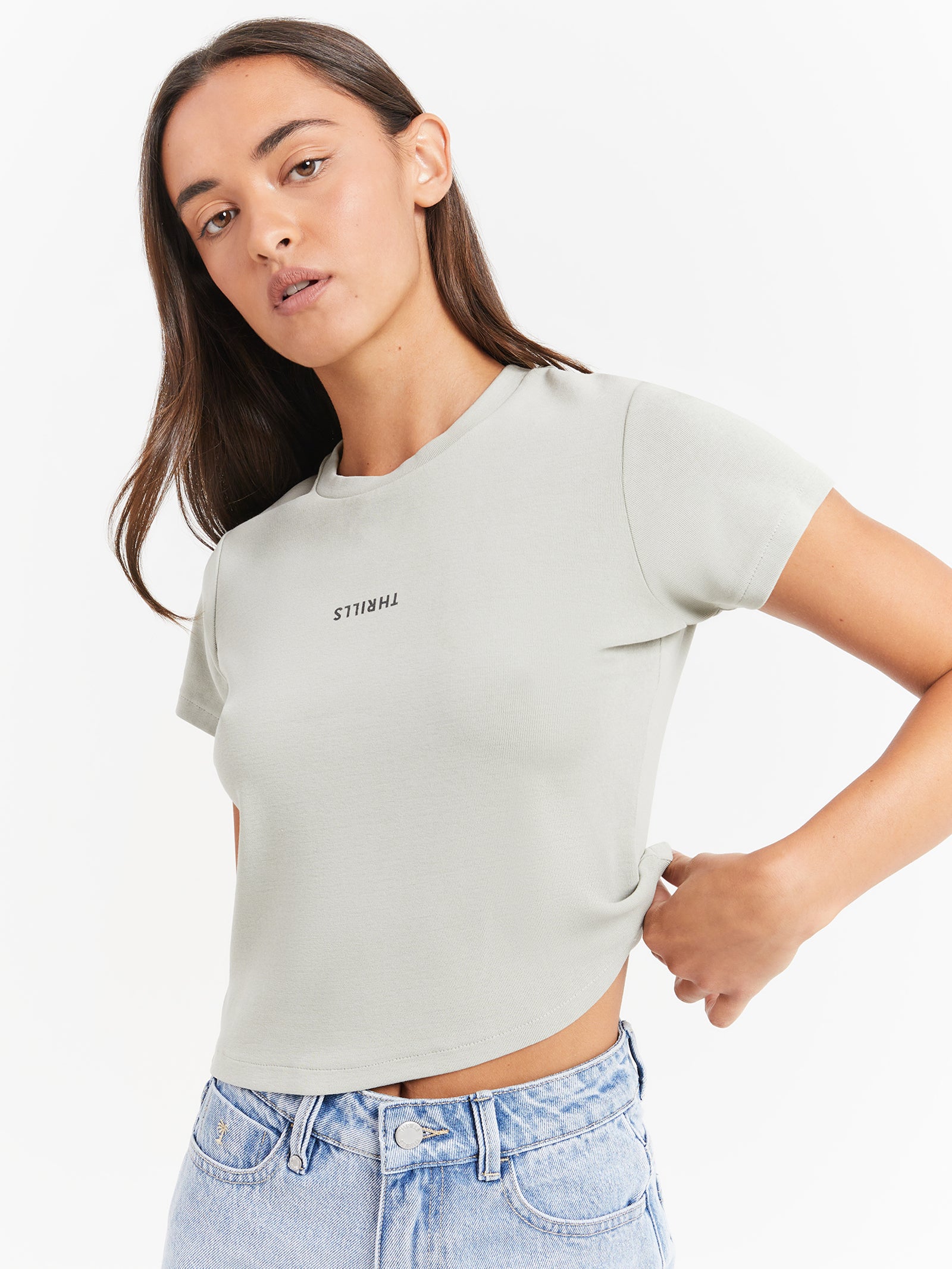 Thrills Minimal Thrills Mini T-Shirt in Sage Grey | Glue Store