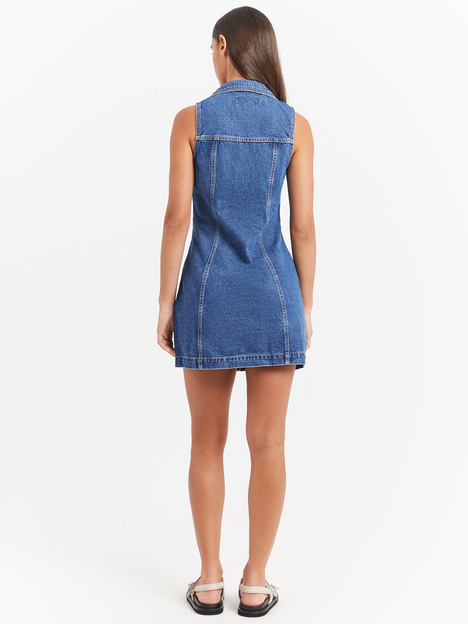 Review Taylah Denim Dress In Blue