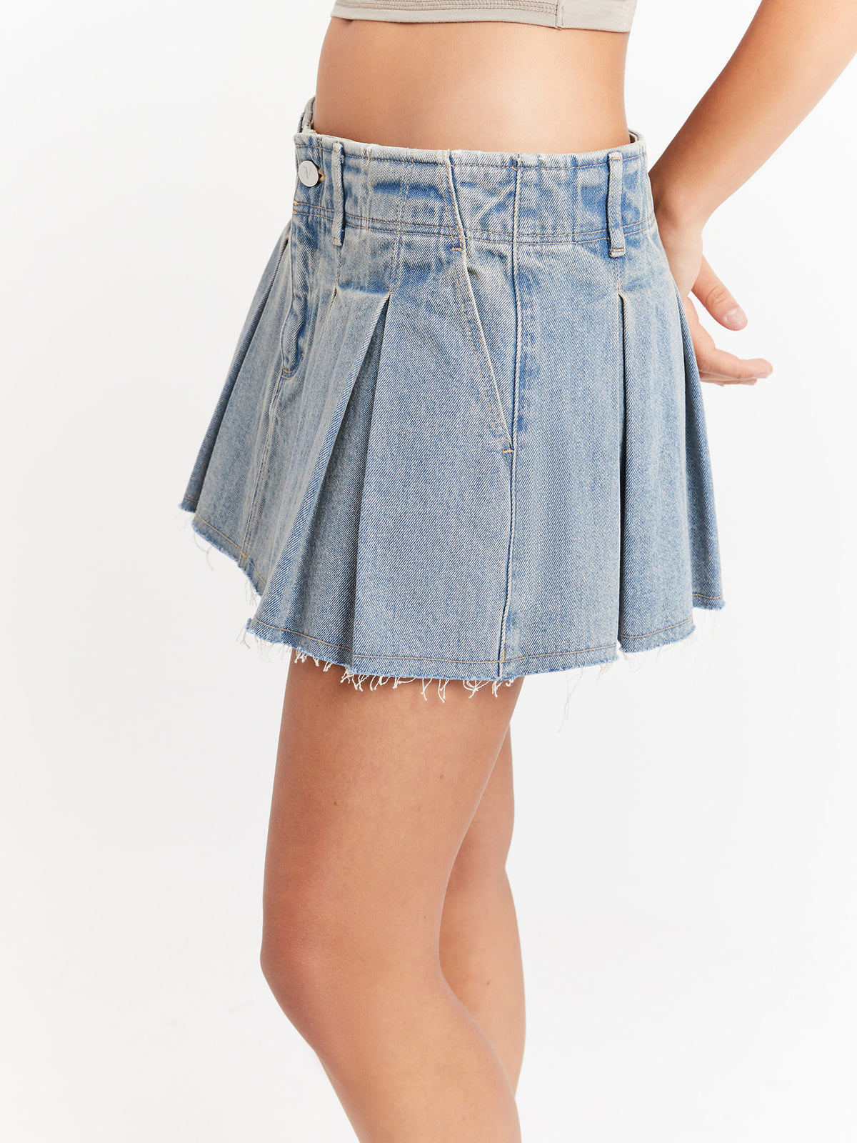 Abrand Pleated Mini Skirt Dylan | Light Vintage Blue