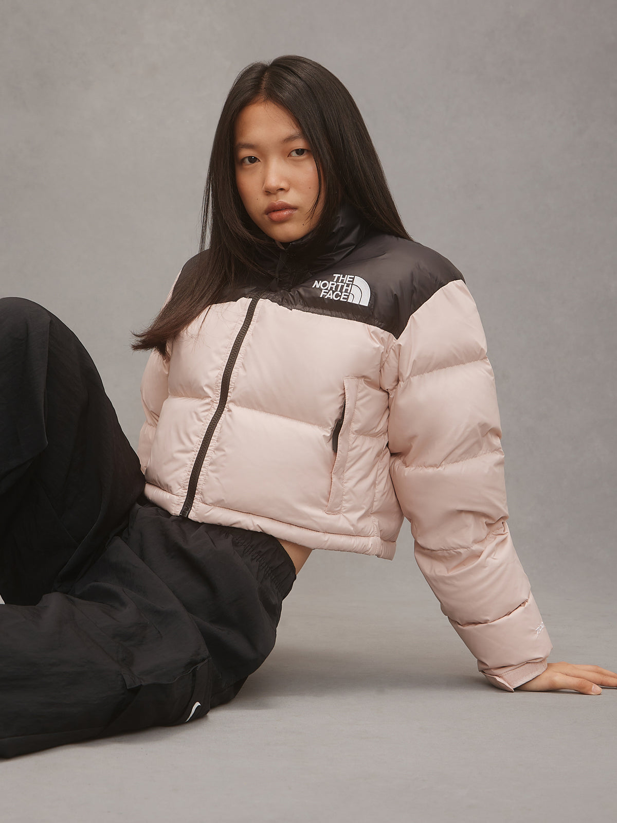 The North Face Nuptse Short Jacket in Pink Moss | Pink