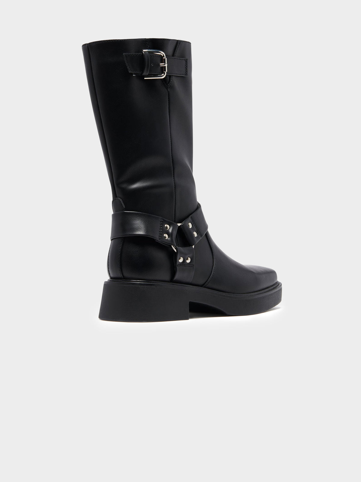 Therapy The Edge Mid-Calf Biker Boots in Black | Black