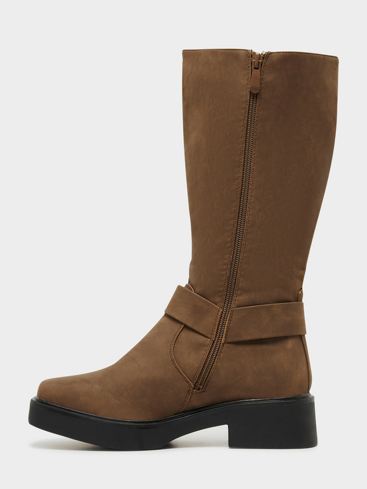 Therapy Womens Edge Biker Boots in Stone Nubuck | Stone Nubuck