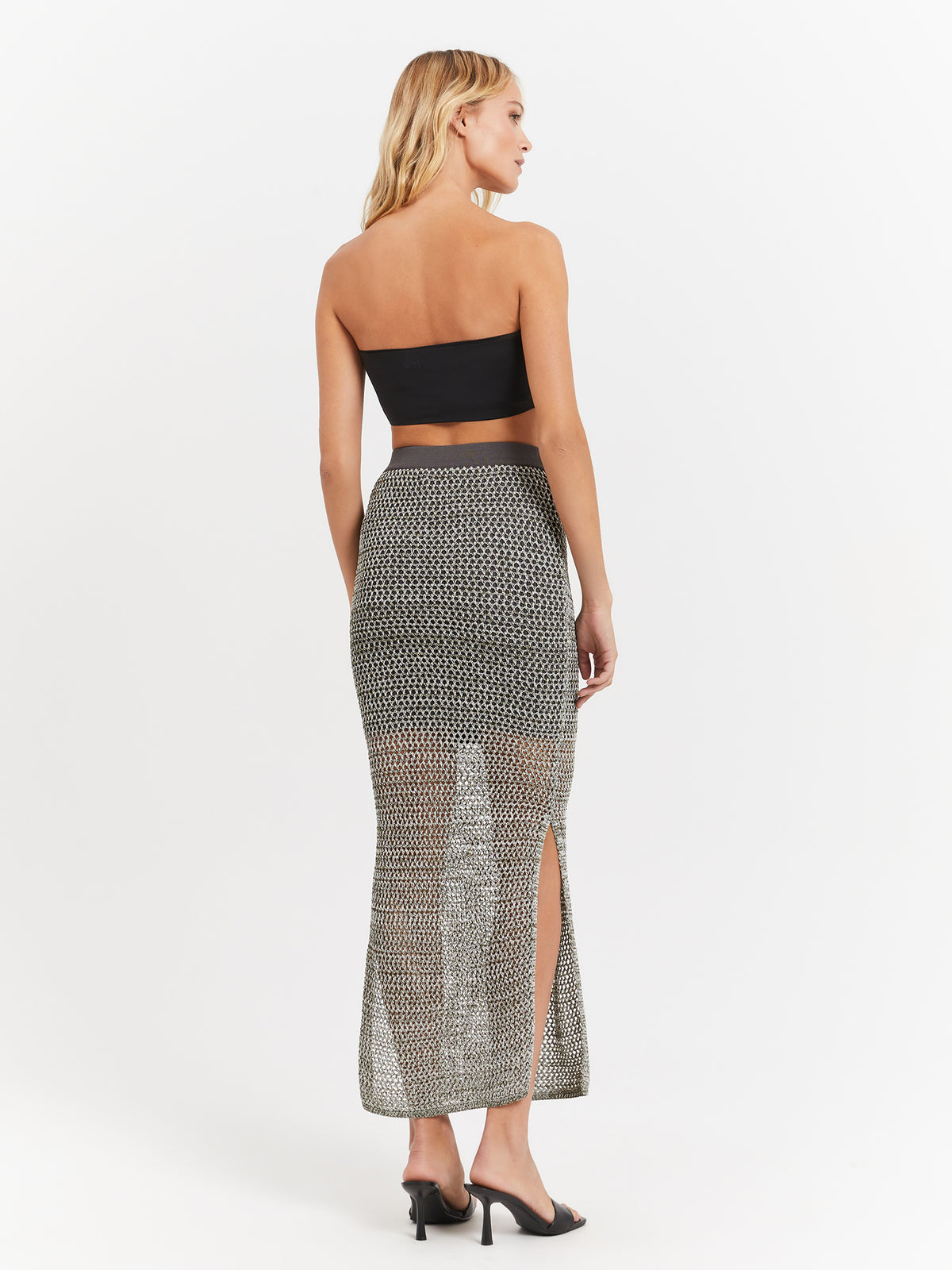 MSE Aurelia Knit Skirt in Gunmetal | Gunmetal