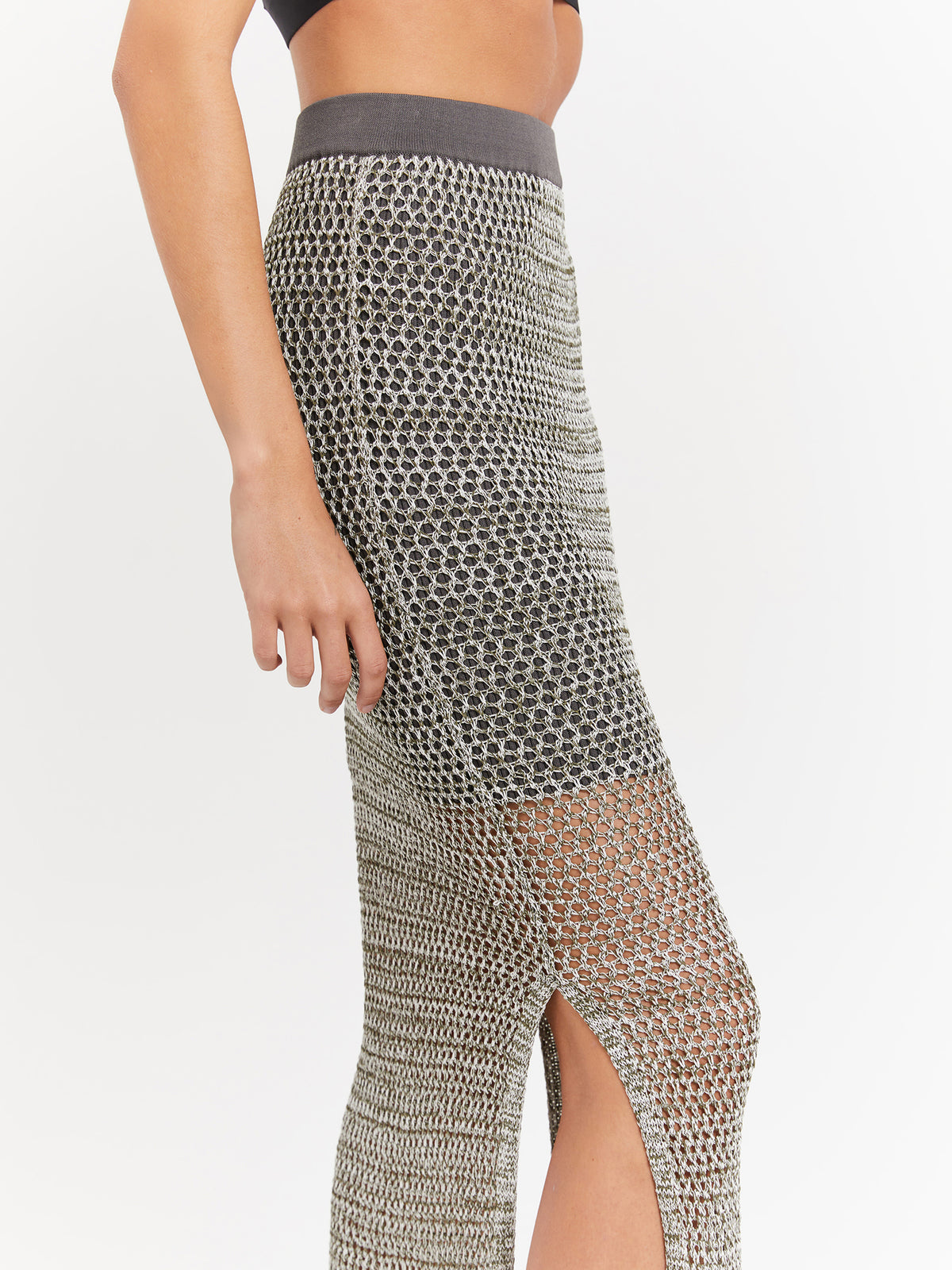 MSE Aurelia Knit Skirt in Gunmetal | Gunmetal