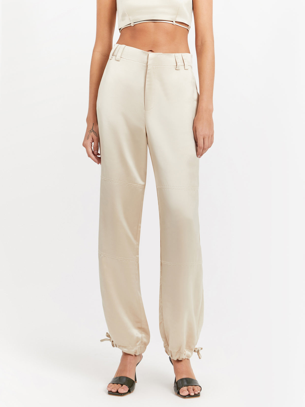 MSE Aster Satin Pants in Ivory | Ivory