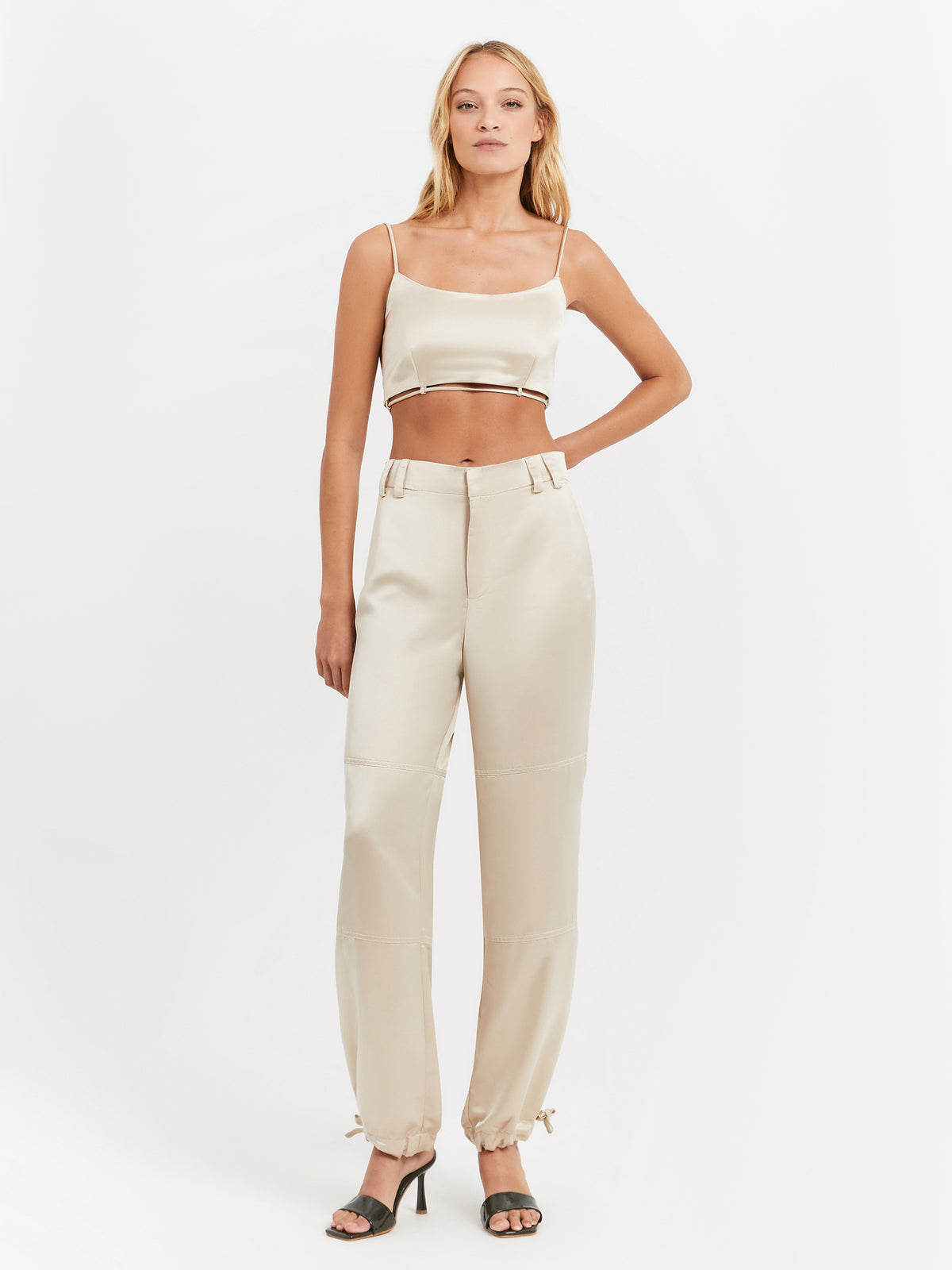 MSE Aster Satin Pants in Ivory | Ivory